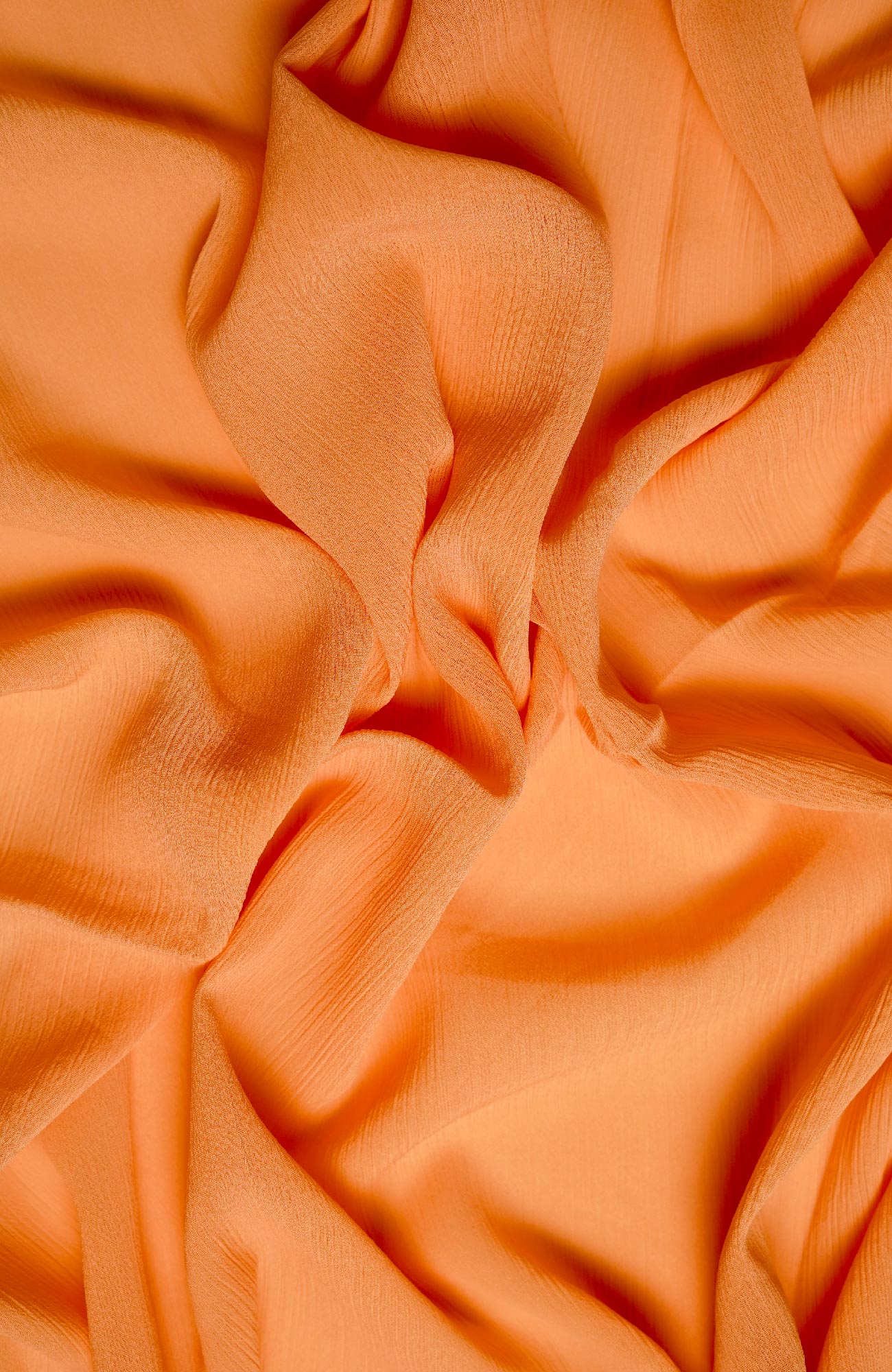 Crinkle matte Chiffon-Tangerine