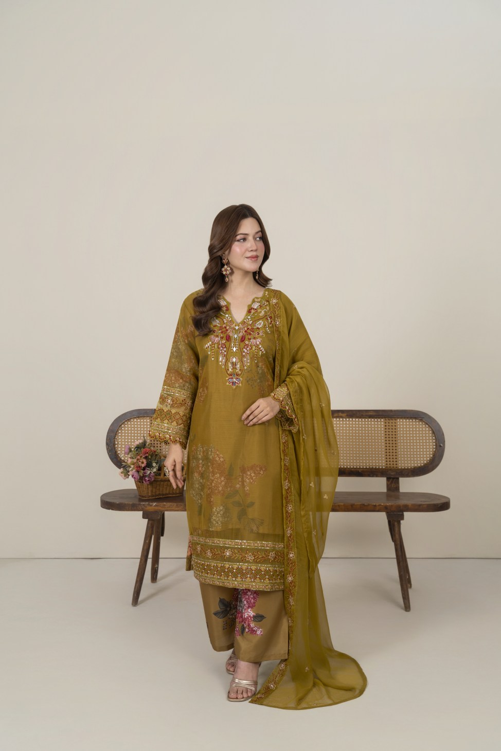 Gul Rukh (Olive Green)