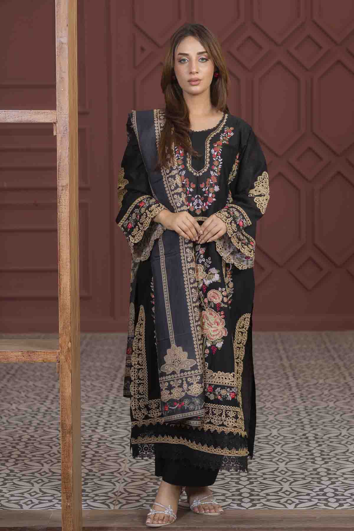 3 Piece Embroided Lawn Suit Elite