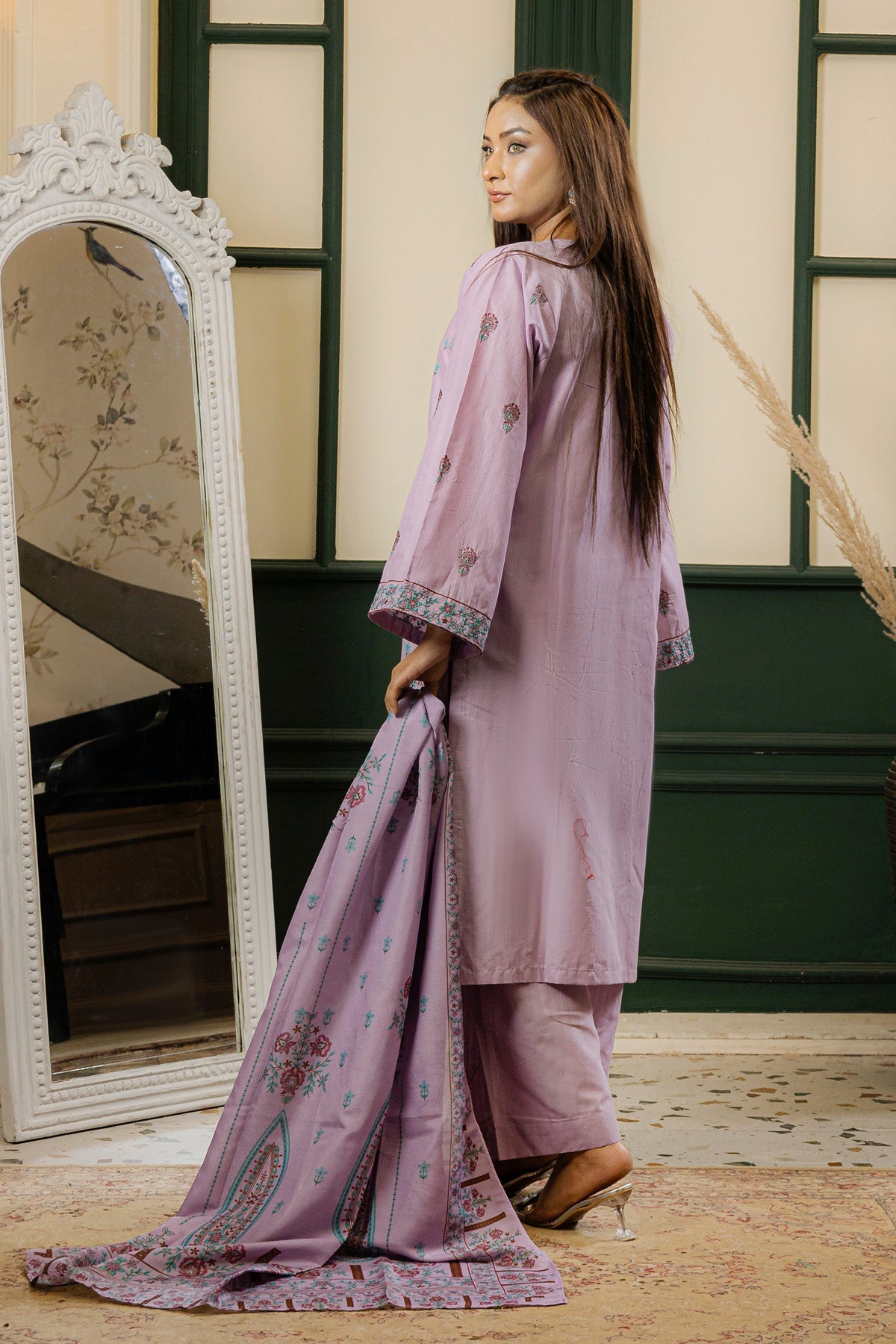 3 Piece Embroided Lawn Suit Elite