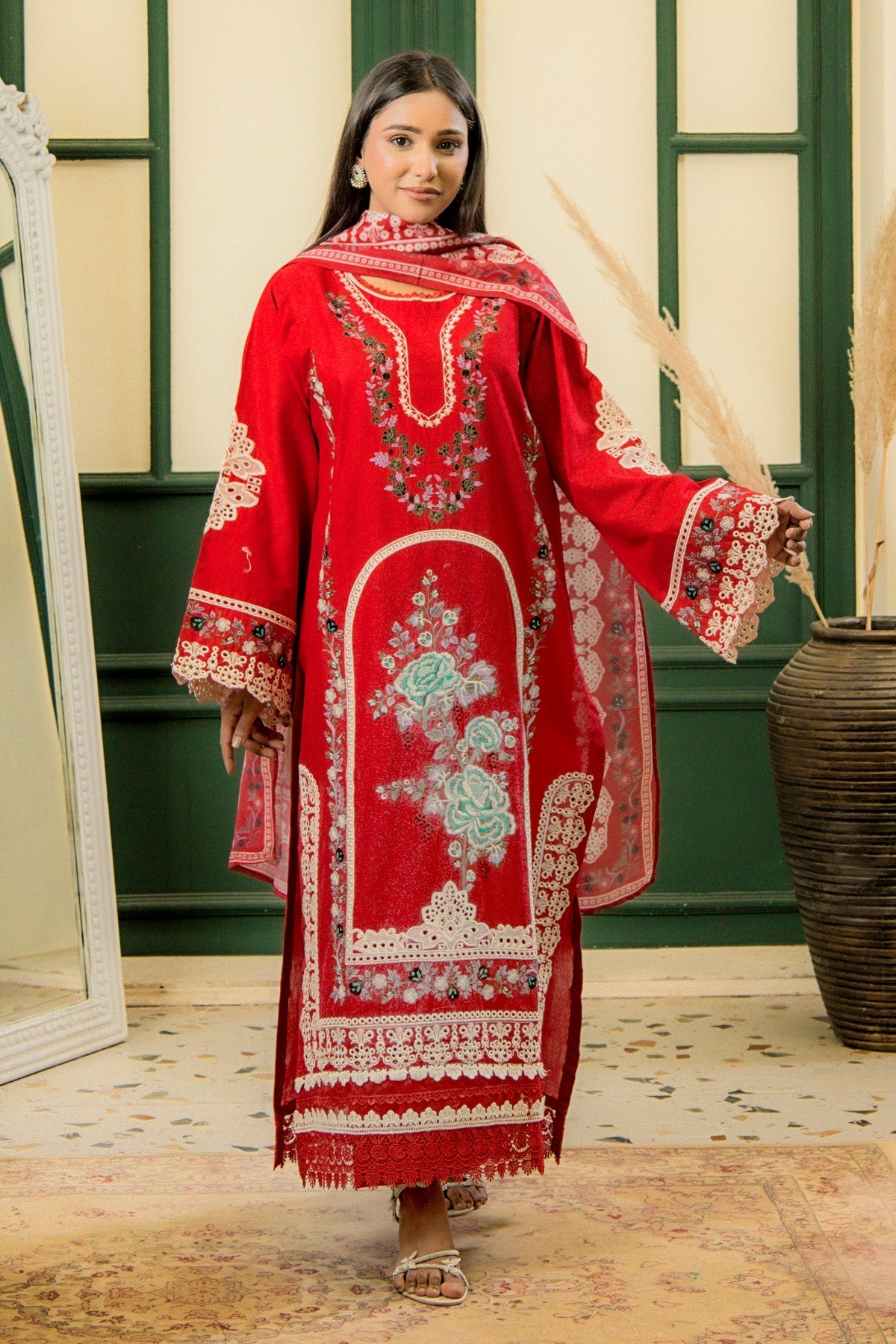 3 Piece Embroided Lawn Suit Elite