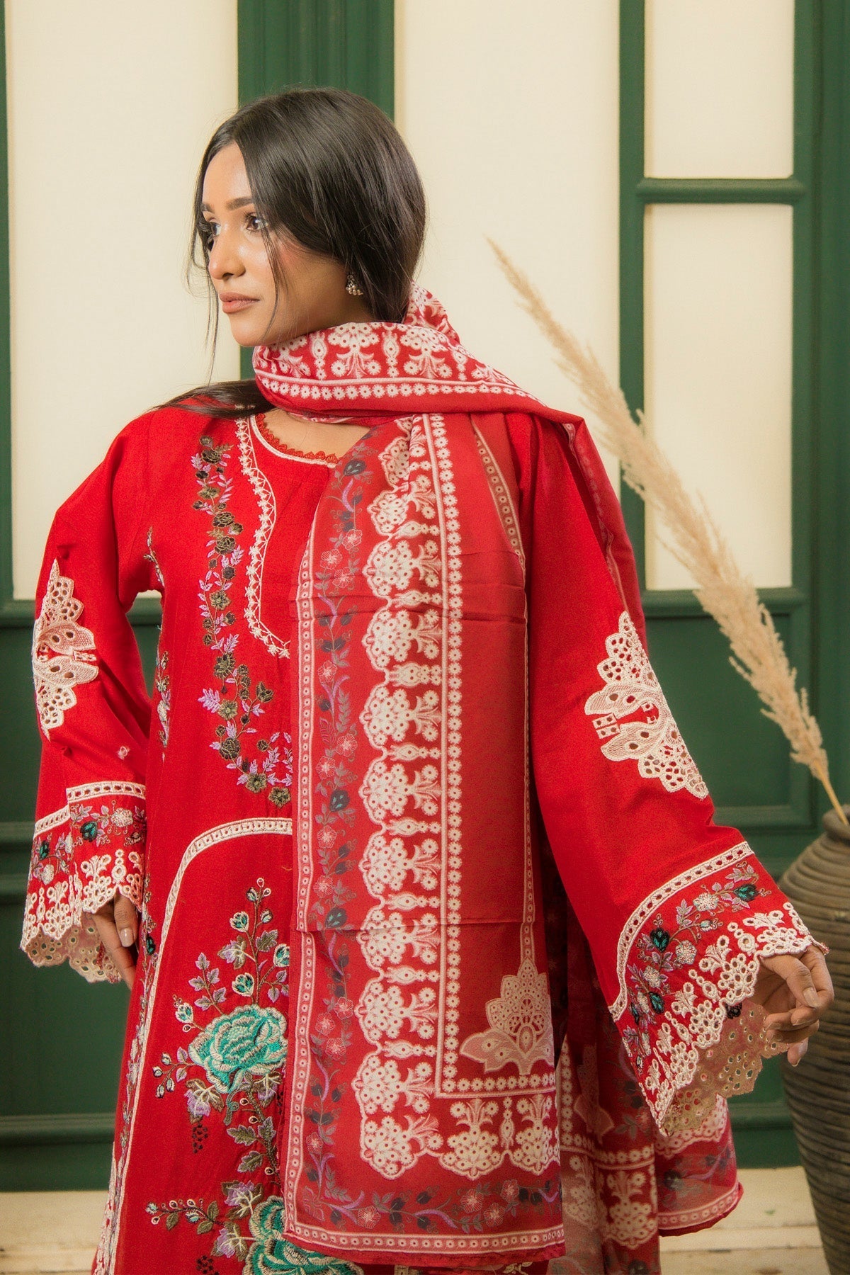 3 Piece Embroided Lawn Suit Elite