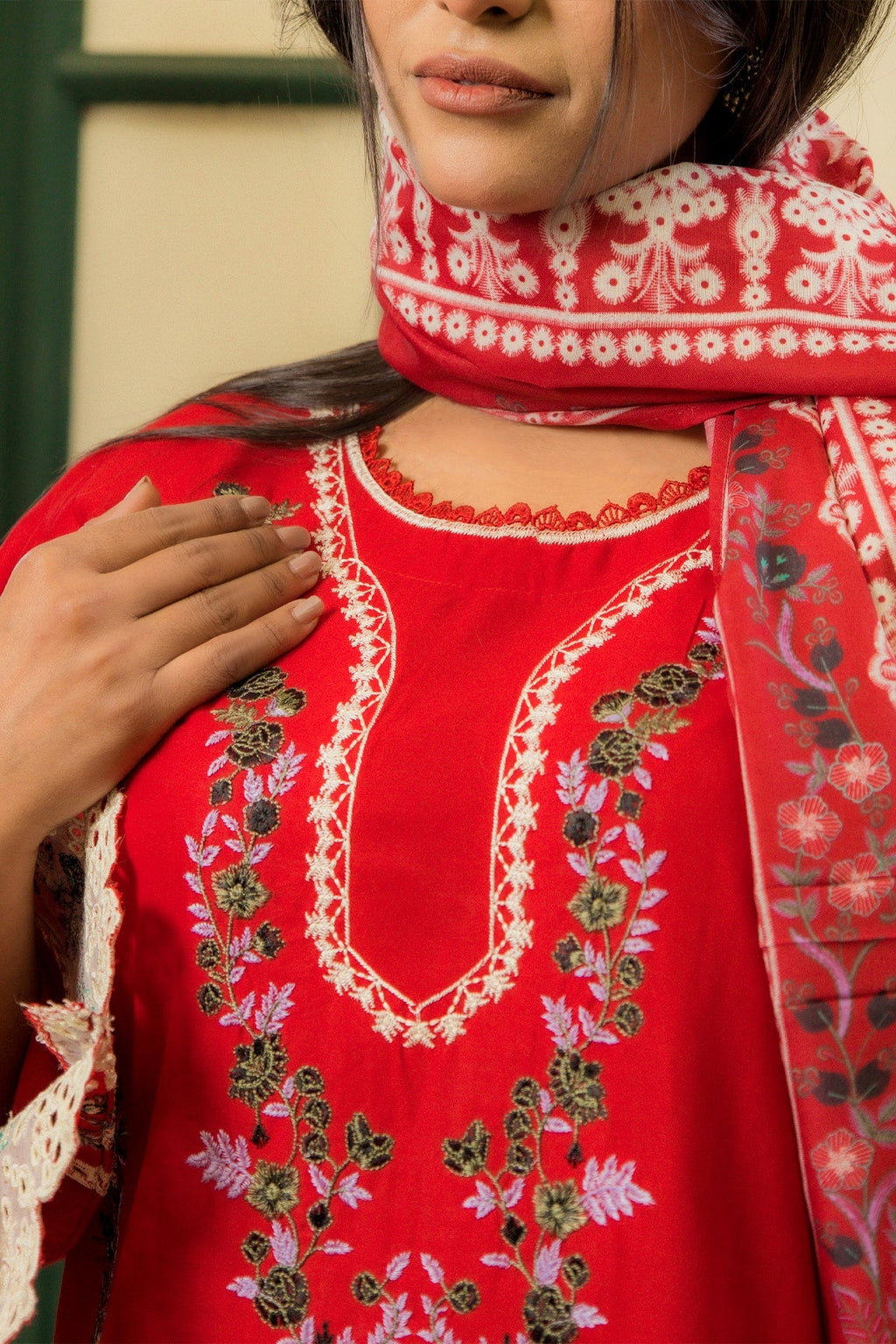 3 Piece Embroided Lawn Suit Elite