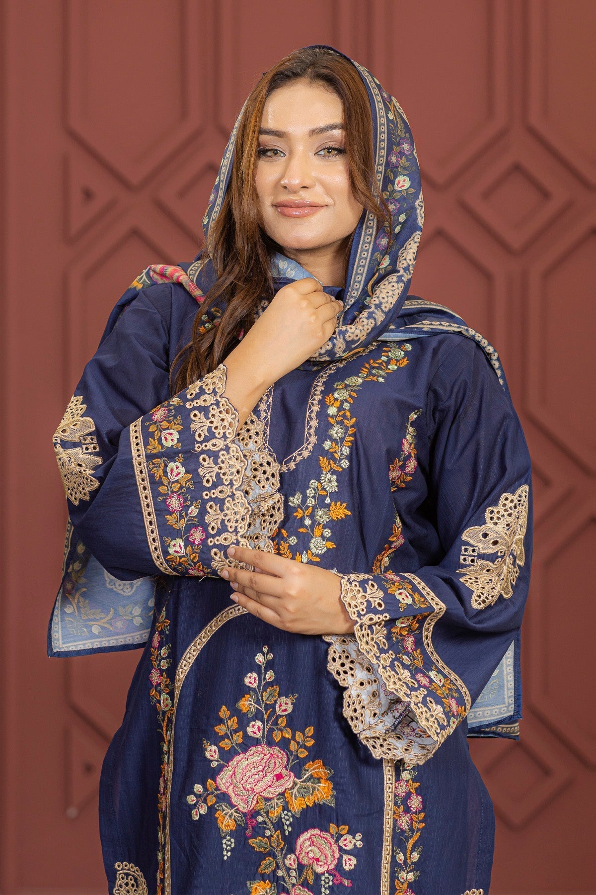 3 Piece Embroided Lawn Suit Elite