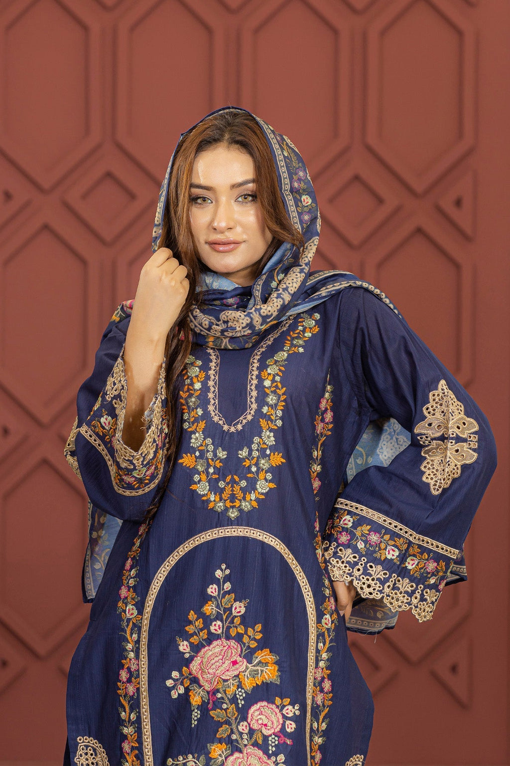 3 Piece Embroided Lawn Suit Elite