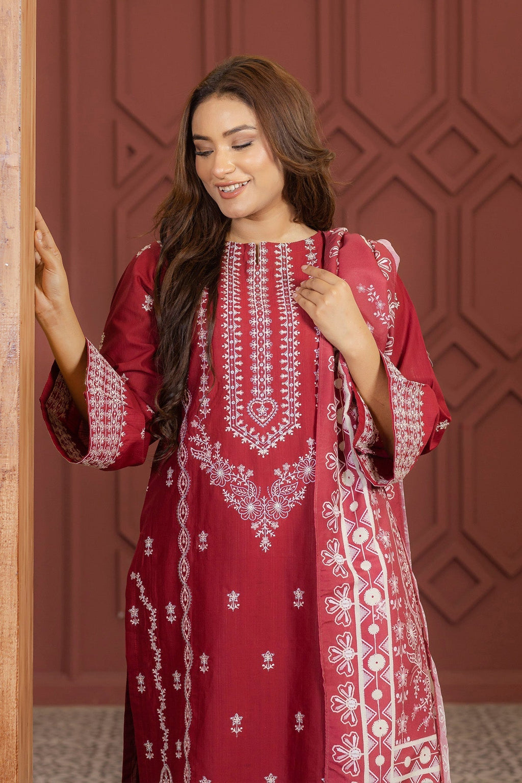 3 Piece Embroided Lawn Suit Elite