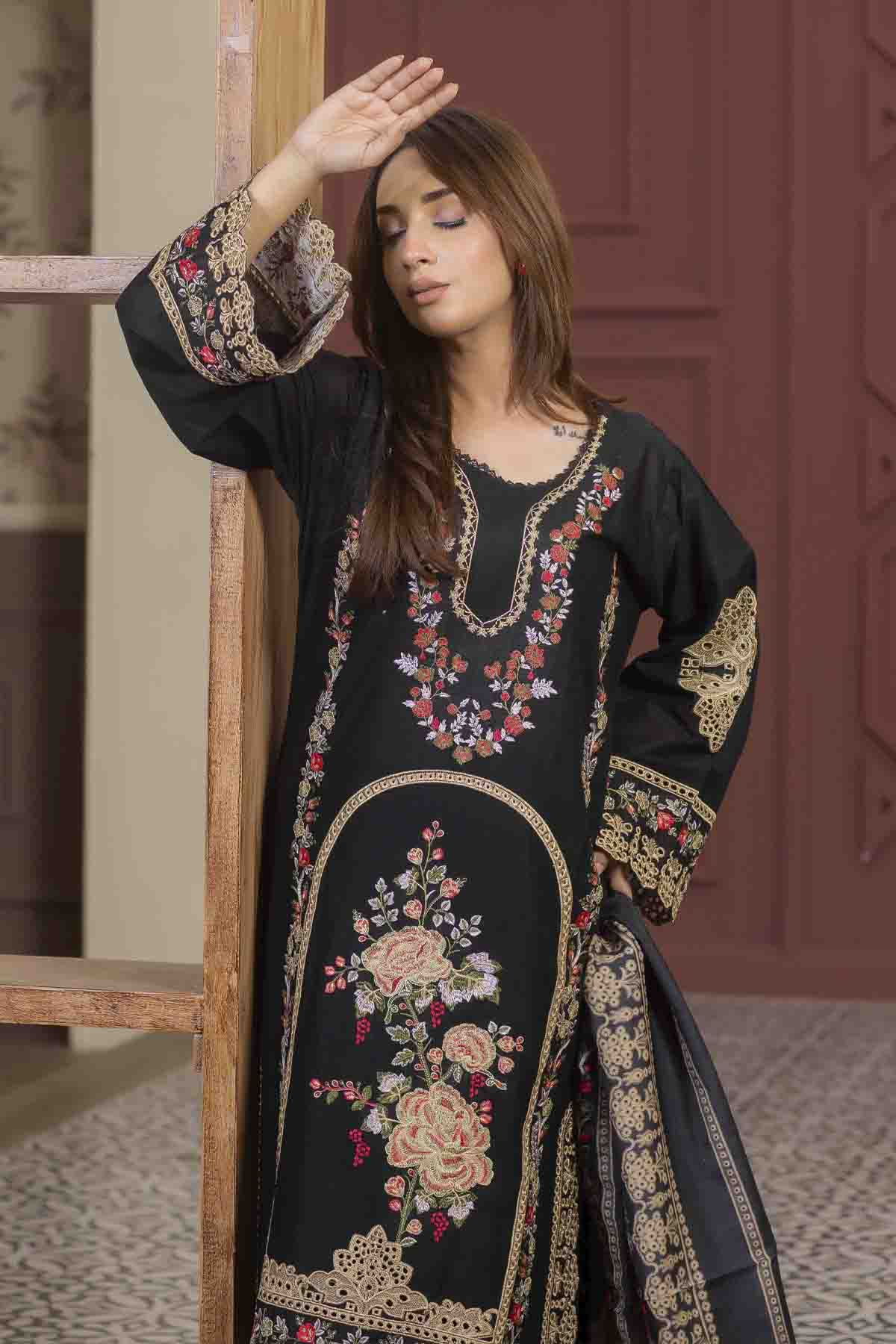3 Piece Embroided Lawn Suit Elite
