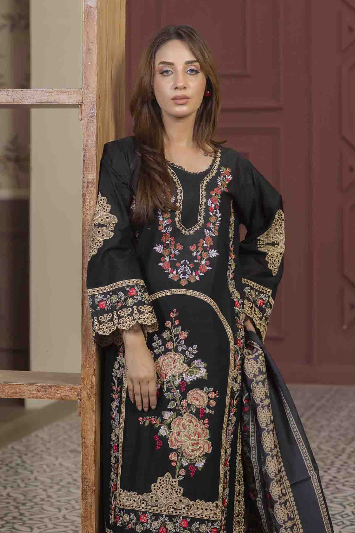 3 Piece Embroided Lawn Suit Elite