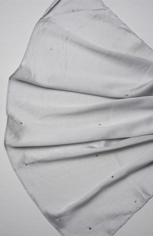Beads Satin Silk Hijab - Spatial