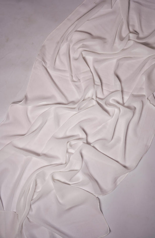 Crinkle matte chiffon-Pearl White