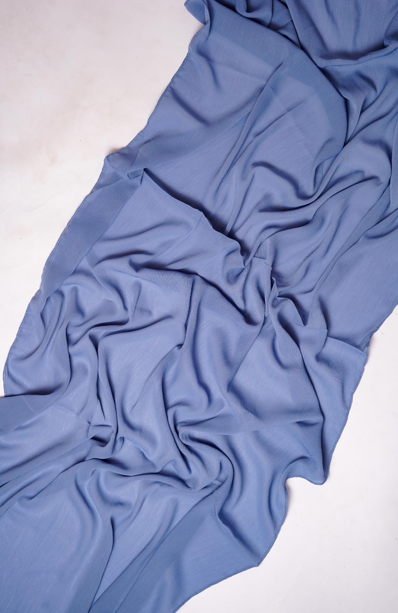 Crinkle matte chiffon-Azure