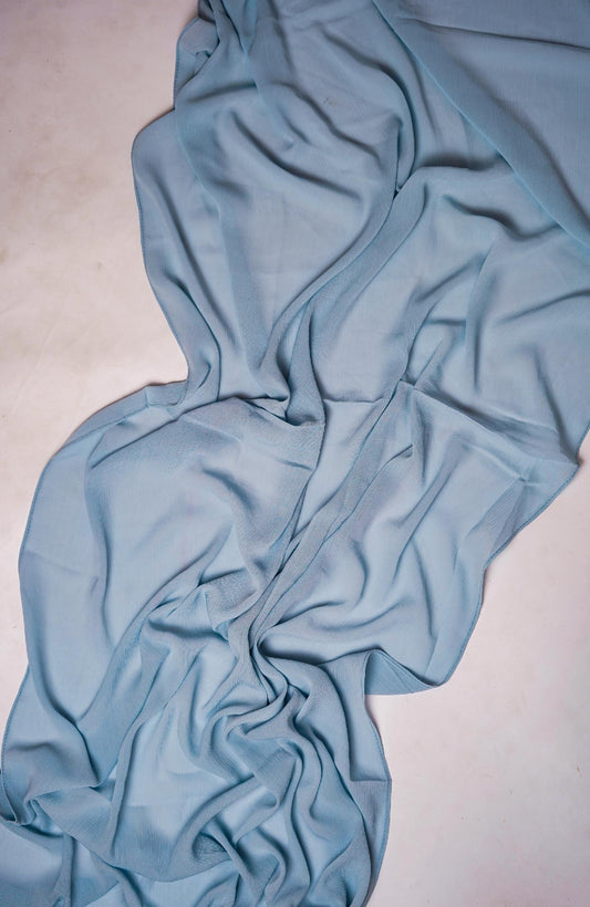 Crinkle matte Chiffon-Sky Blue