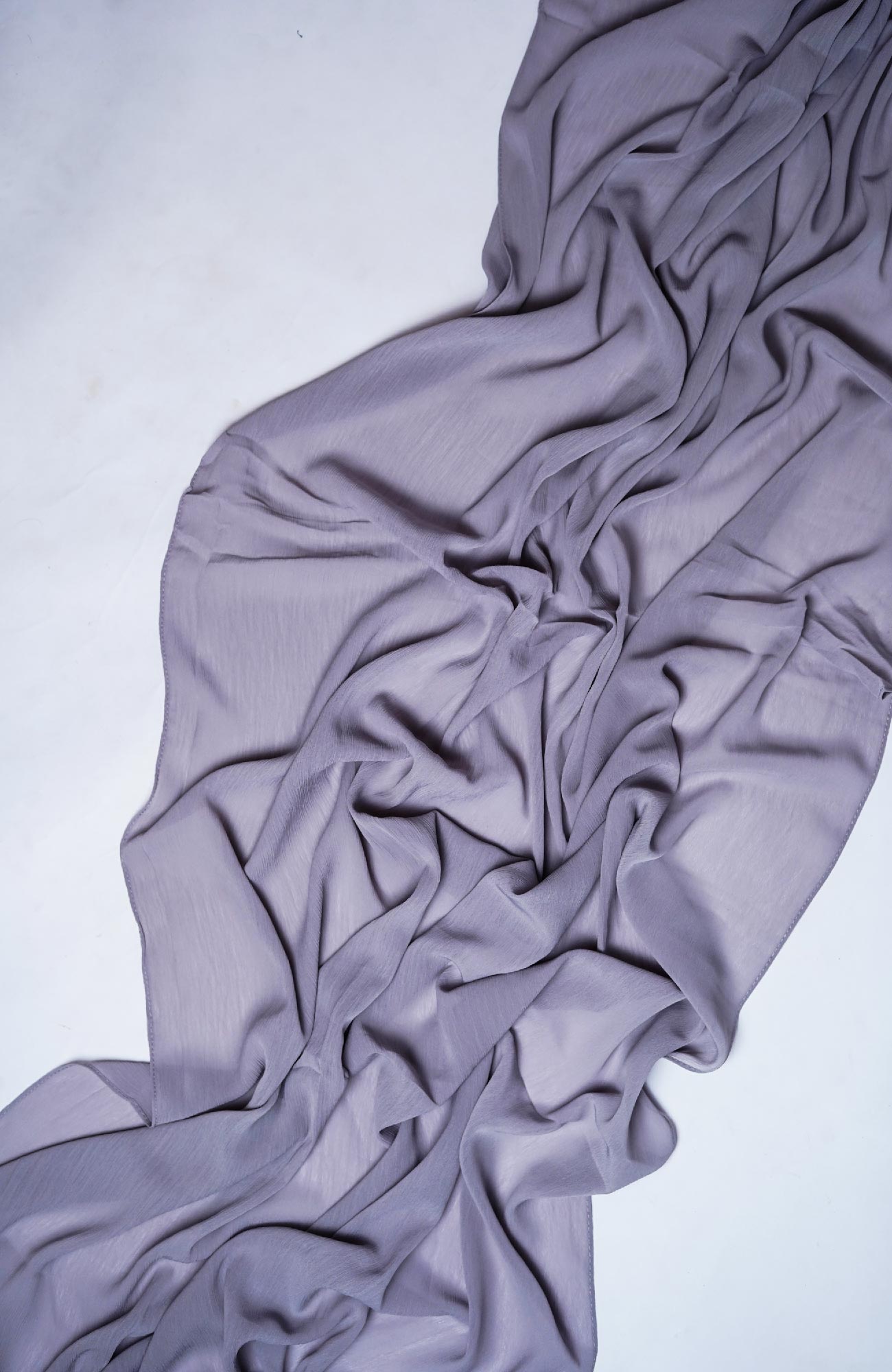 Crinkle matte Chiffon-Faded Denim