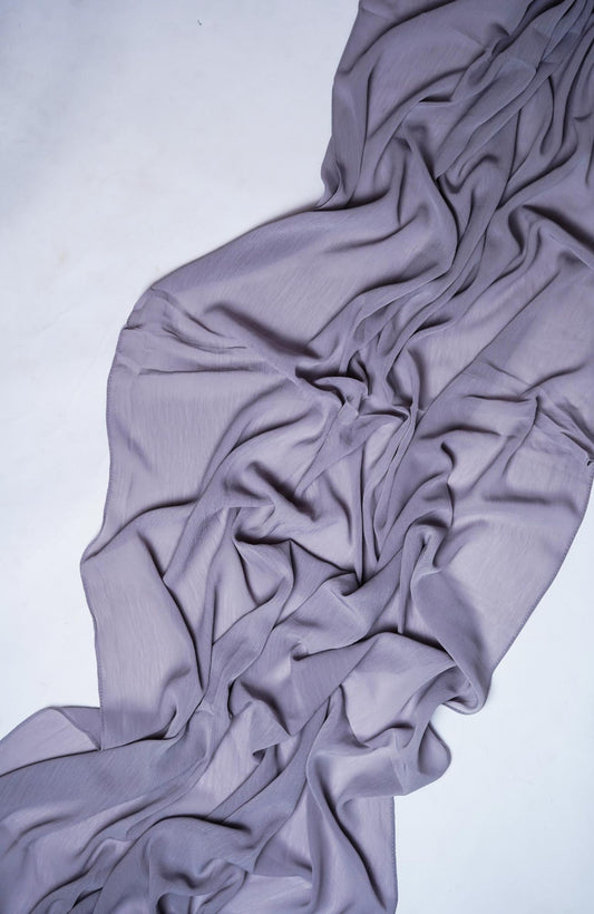Crinkle matte Chiffon-Faded Denim
