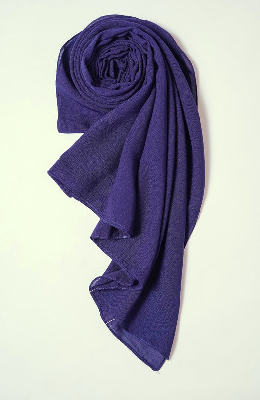 Voile Cotton Hijab - Navy Blue