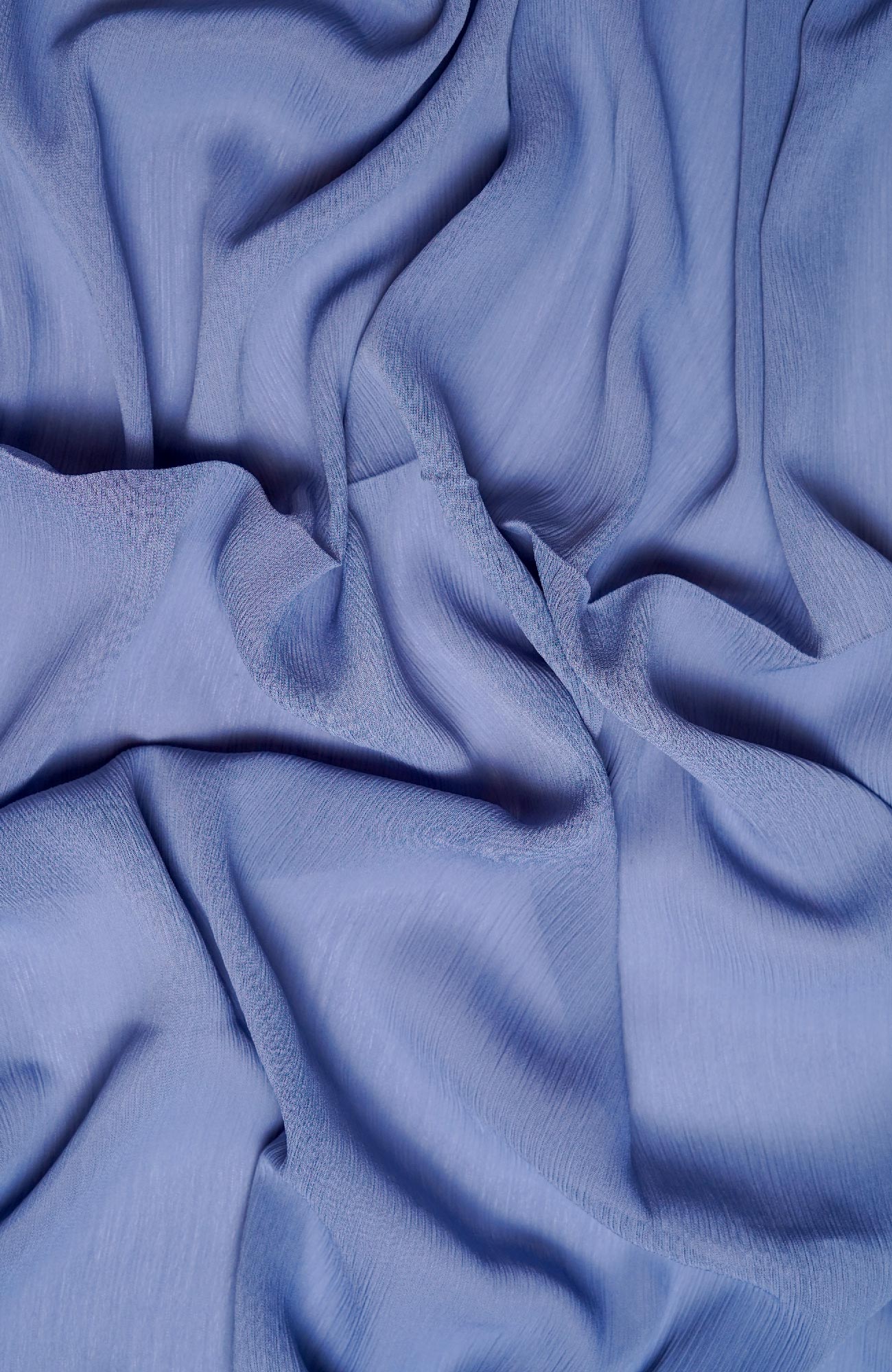 Crinkle matte chiffon-Azure