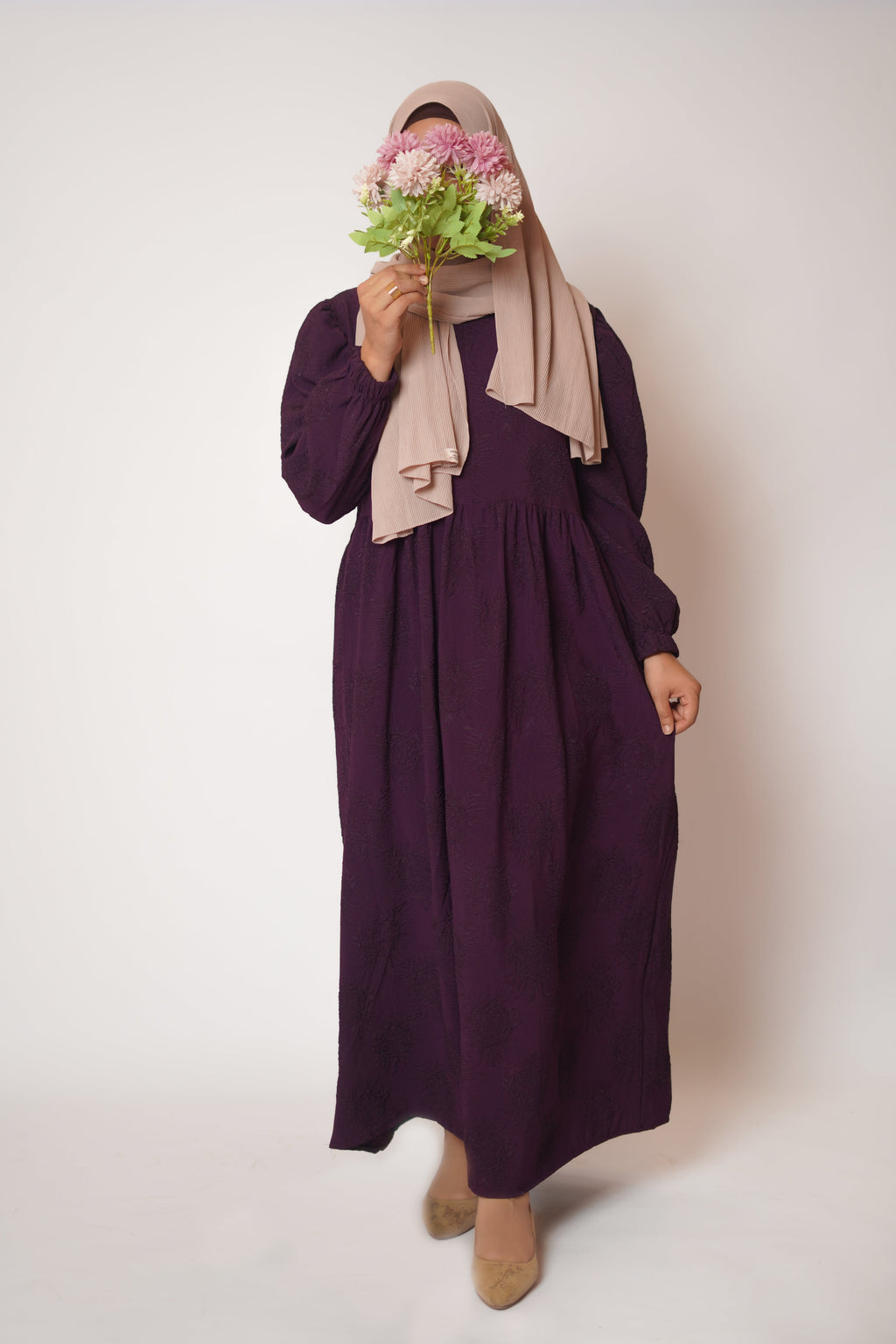 Lily Textured Maxi Dress-Plum
