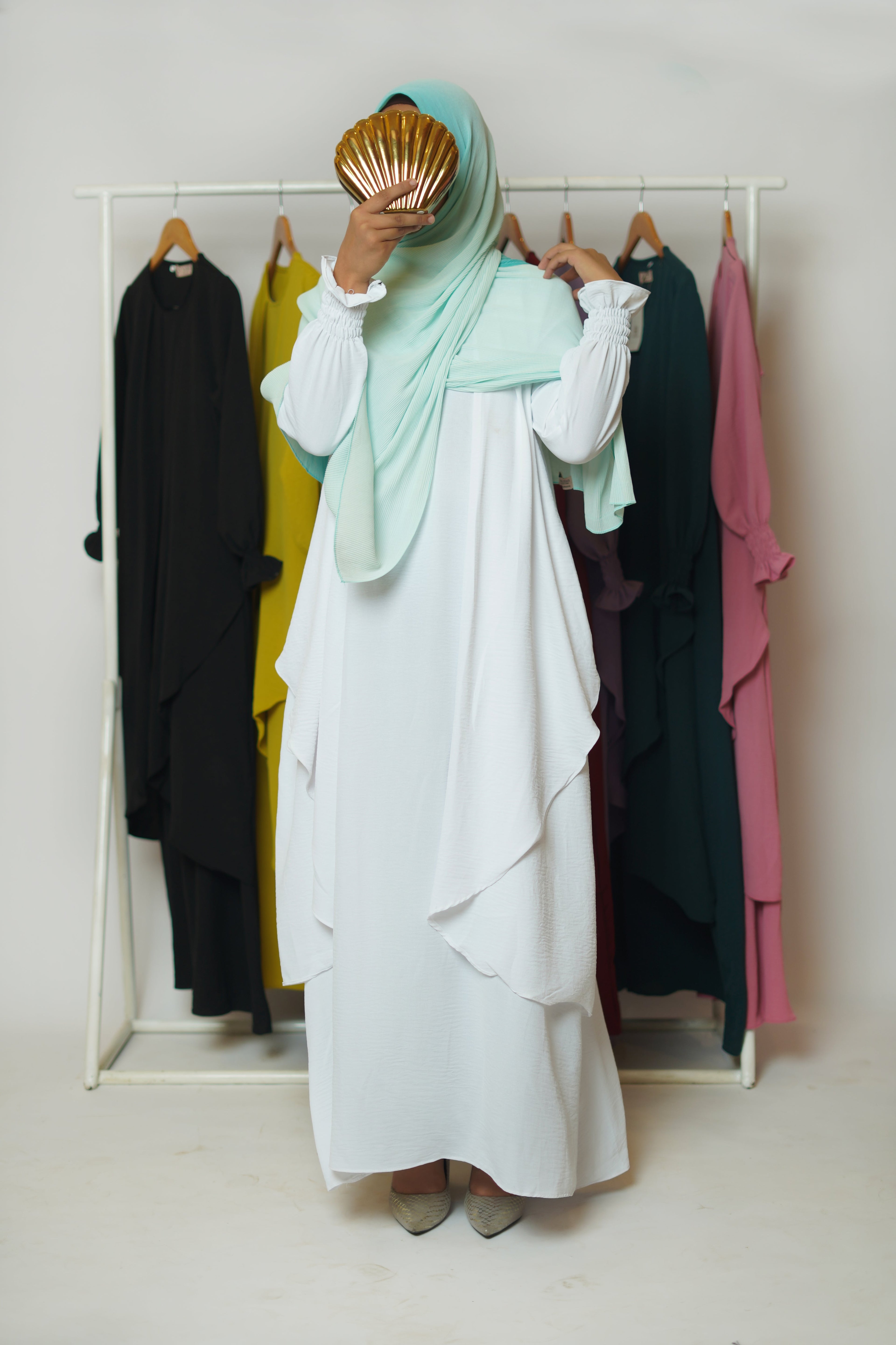 Serene Classic Abaya-White