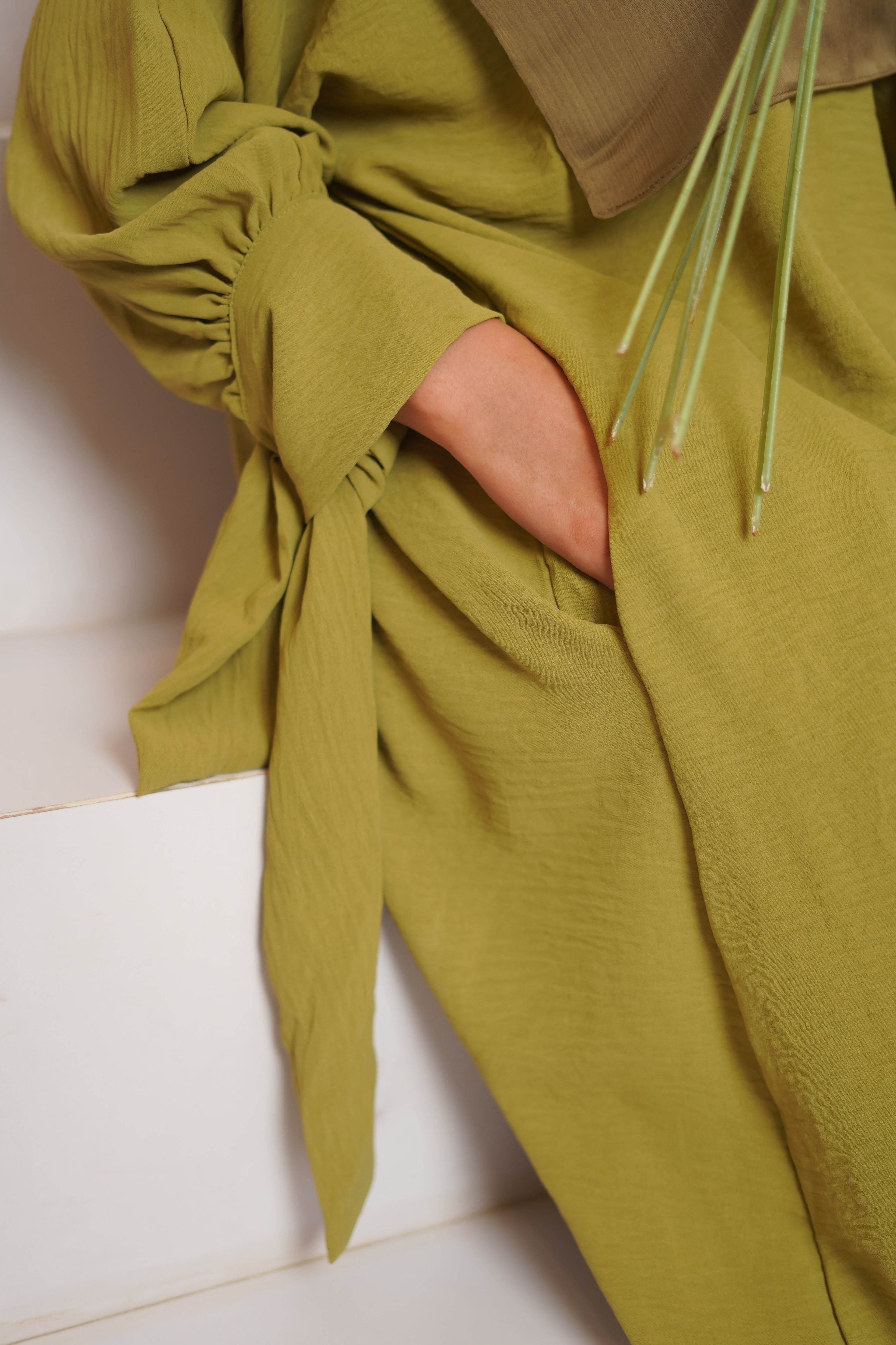 Marwah Abaya-Sage Green