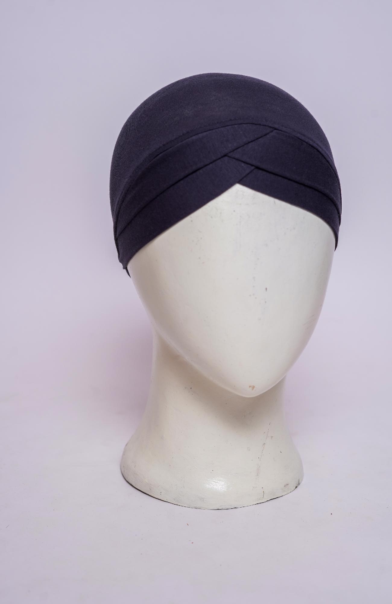 Dual Cross Turban Cap - Dark Blue