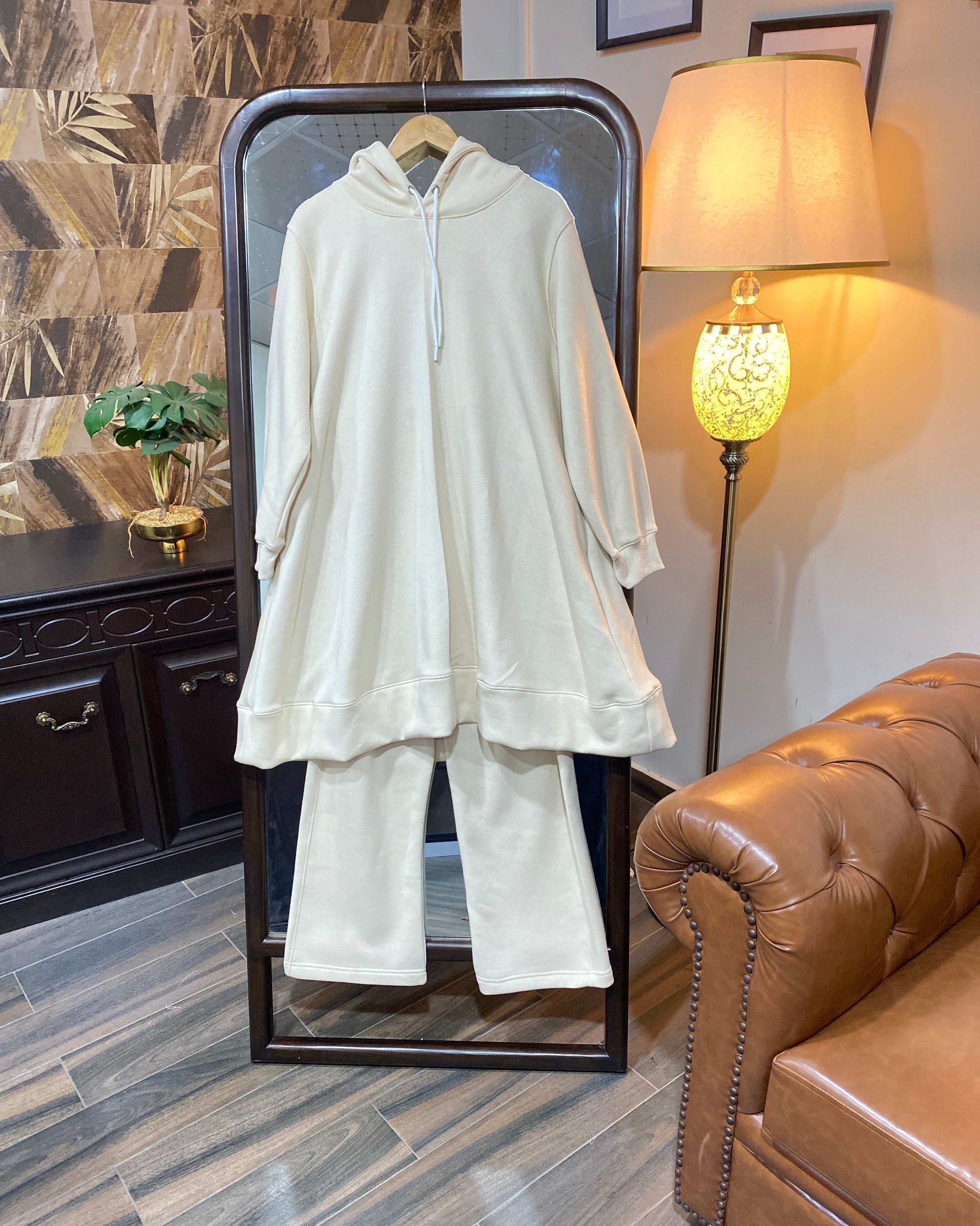 Dahlia Fleece Co Ord Set - Skin Beige