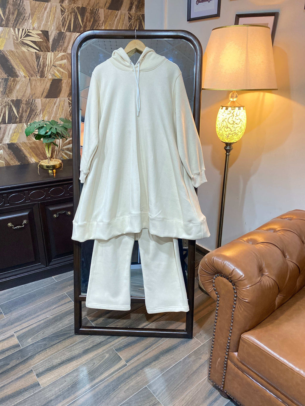 Dahlia Fleece Co Ord Set - Skin Beige