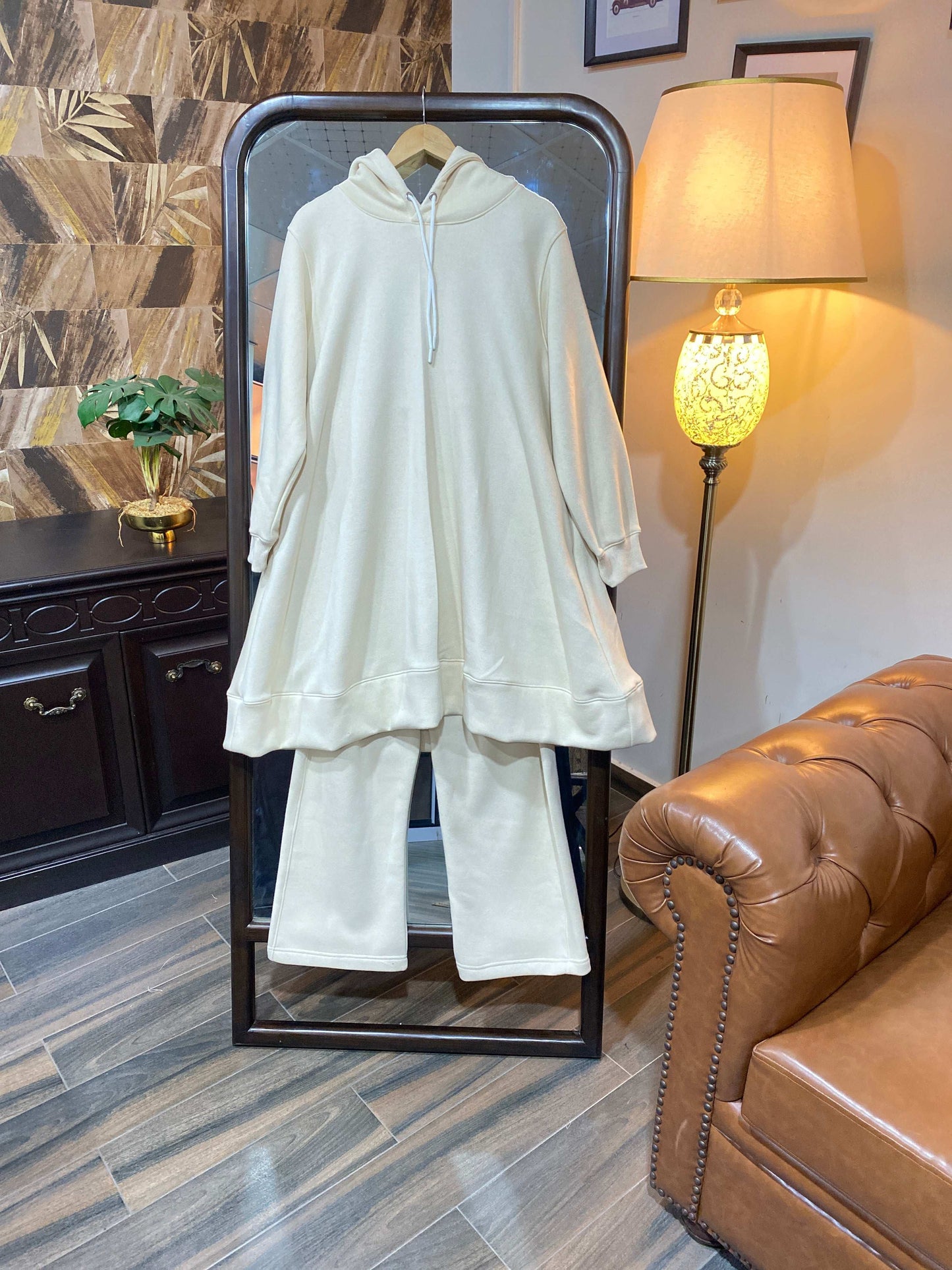 Dahlia Fleece Co Ord Set - Skin Beige