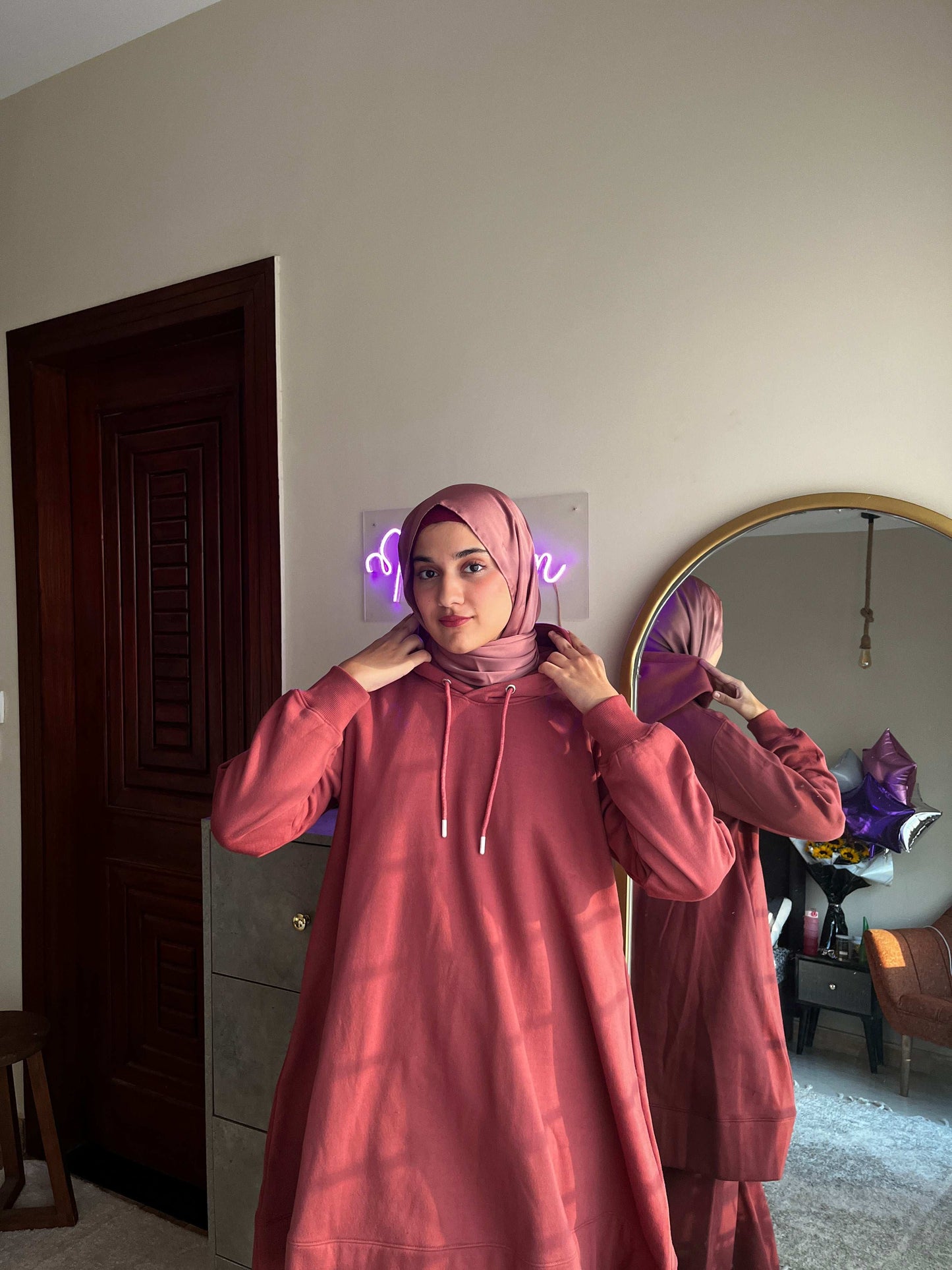 Dahlia Fleece Co Ord Set - Salmon Pink