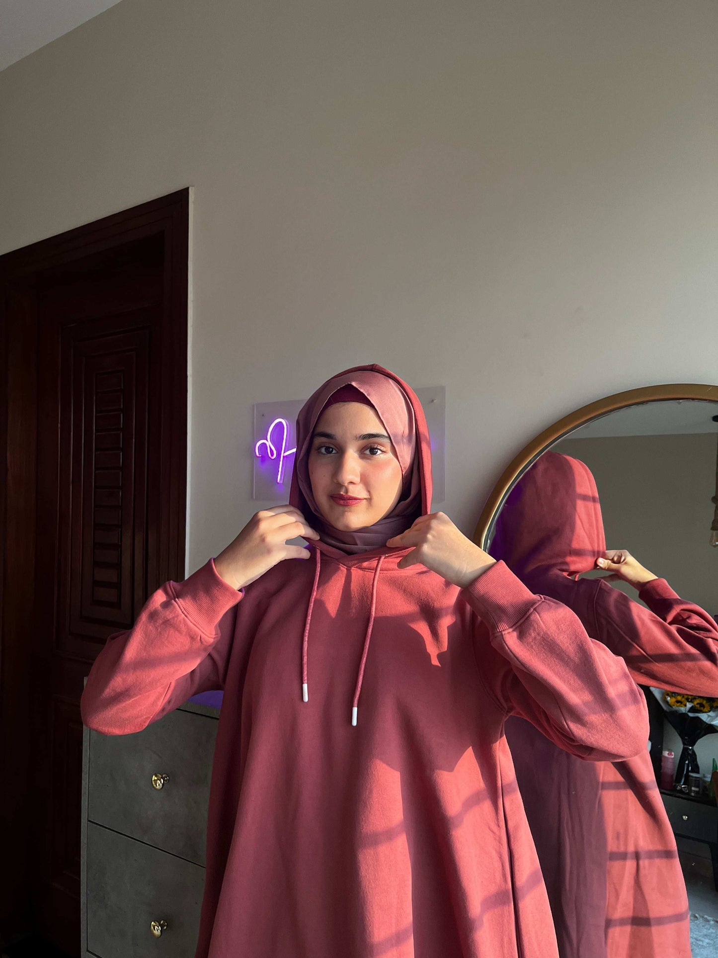 Dahlia Fleece Co Ord Set - Salmon Pink