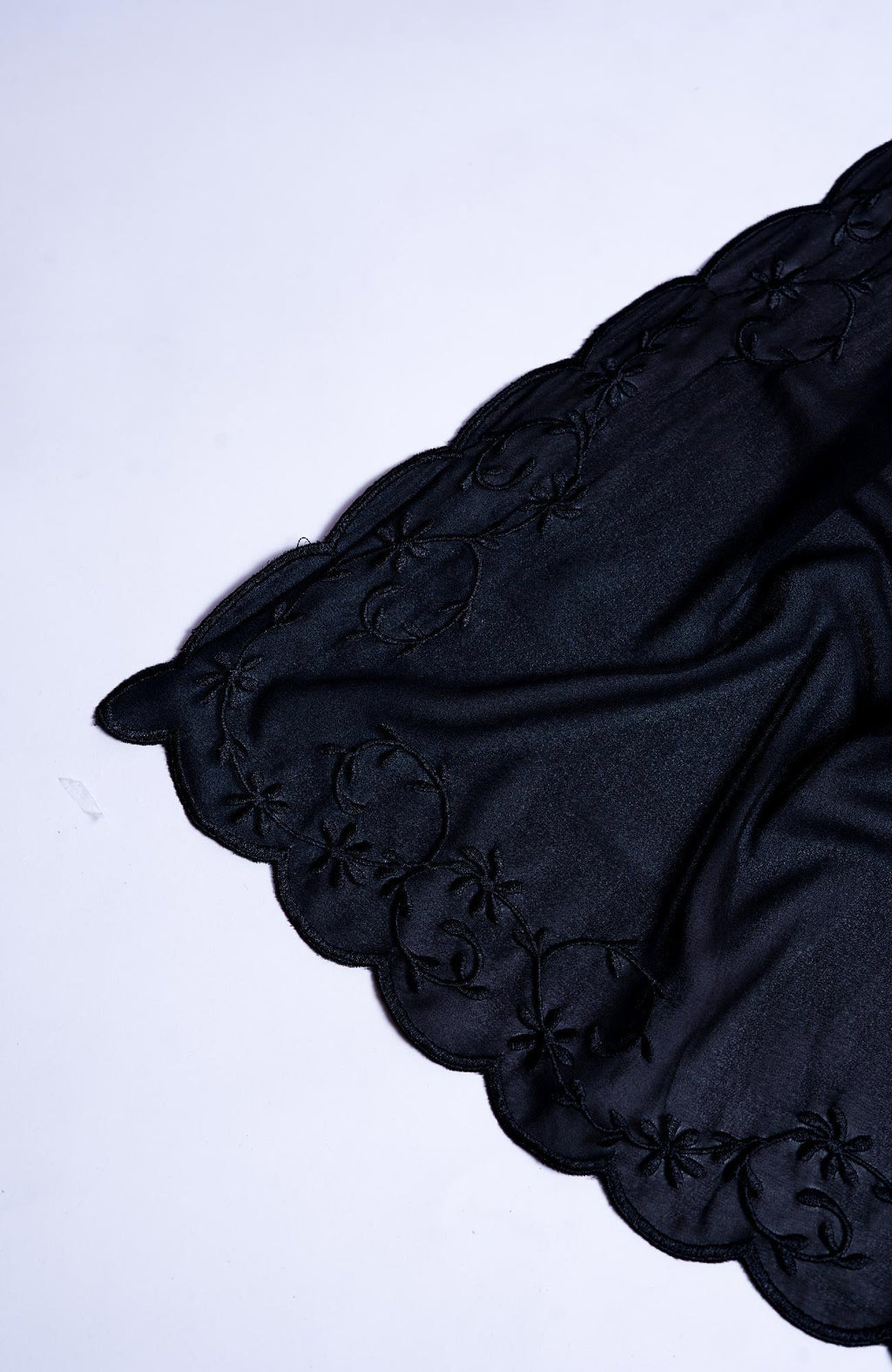 Sulam Embroidered Hijab - Black