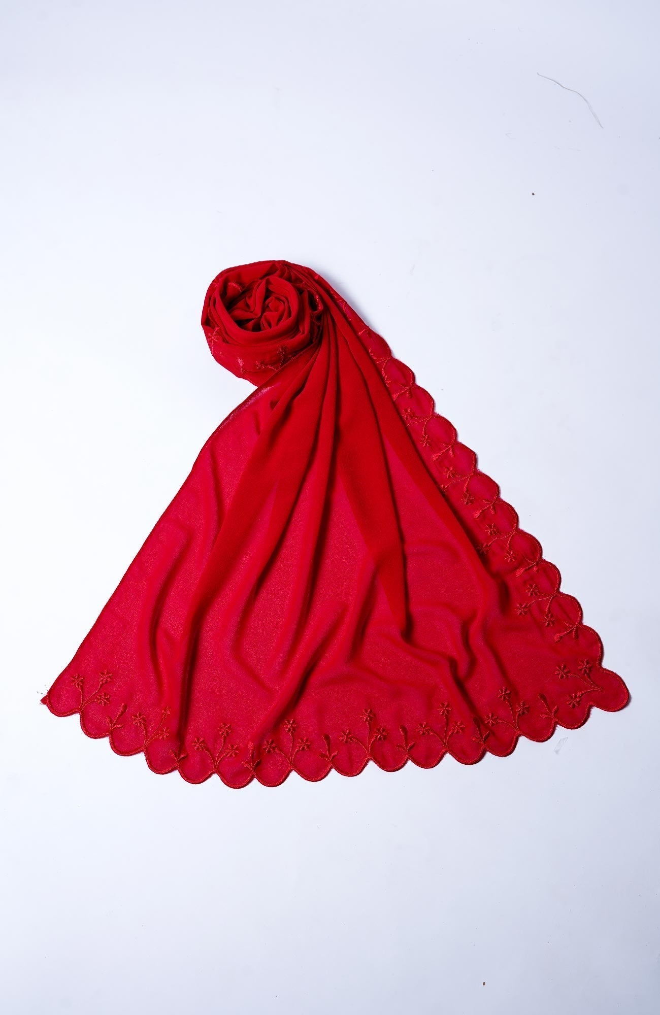 Sulam Embroidered Hijab - Spice Red