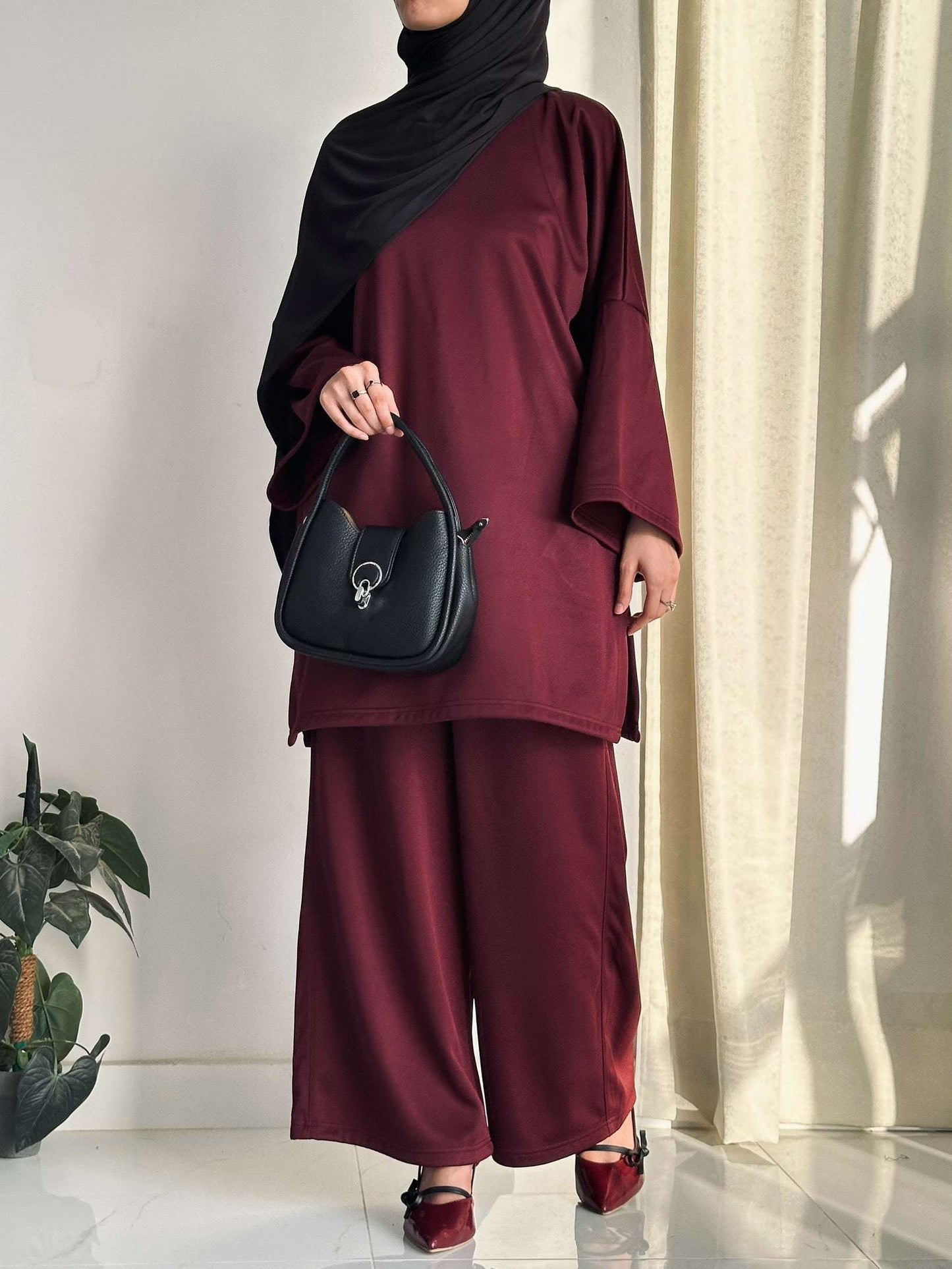 BASIQUE CO-ORD SET - MAROON