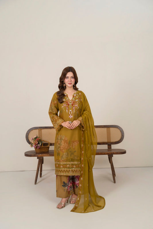 Gul Rukh (Olive Green)